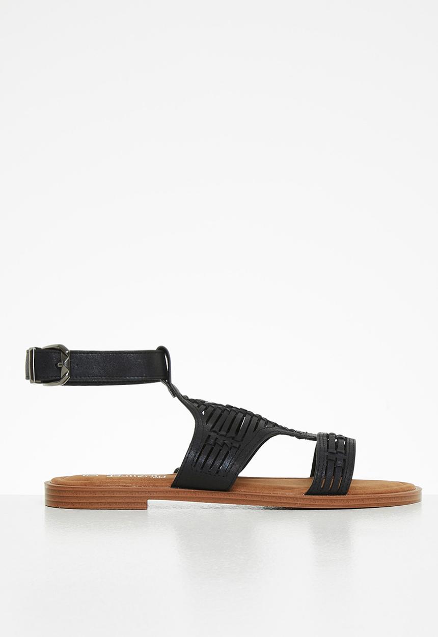 Butterfly Feet - Alora 1 ankle tie sandal - black