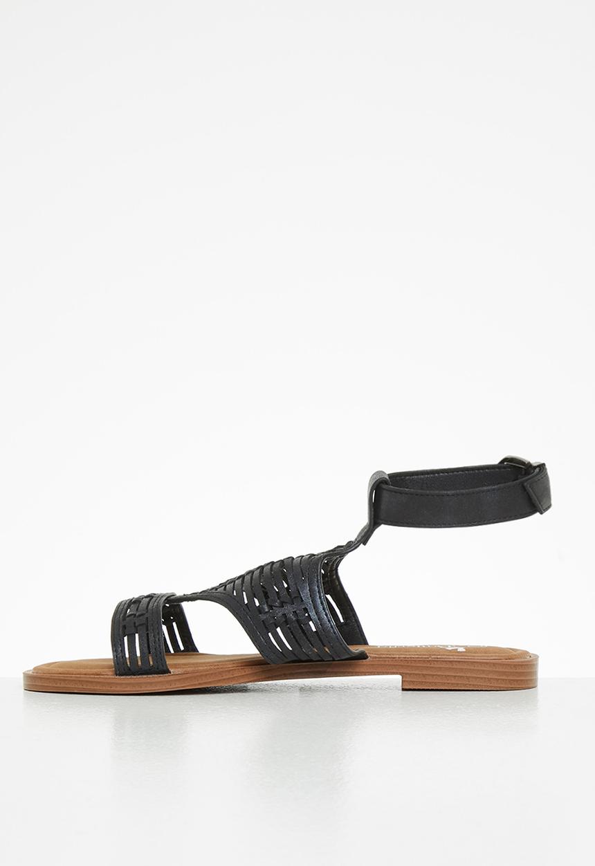 Butterfly Feet - Alora 1 ankle tie sandal - black