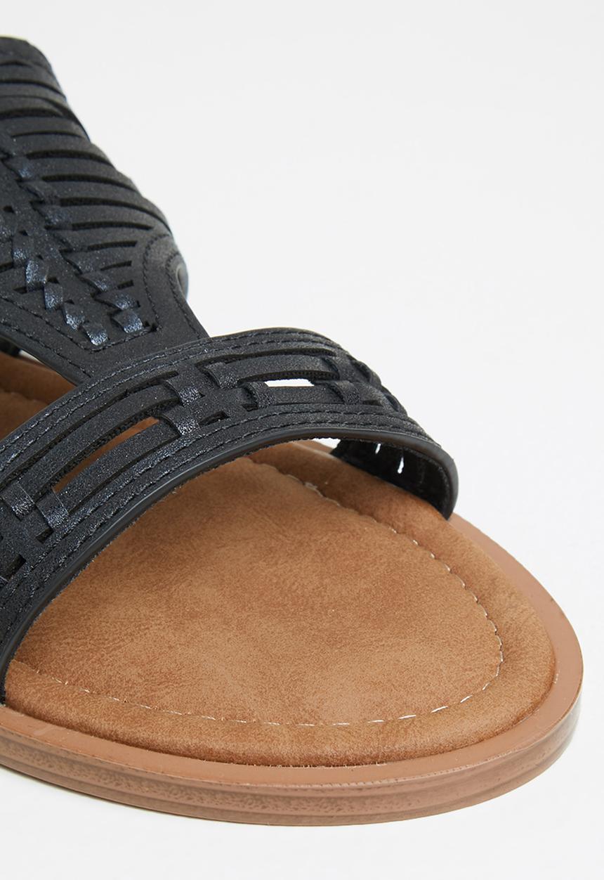 Butterfly Feet - Alora 1 ankle tie sandal - black