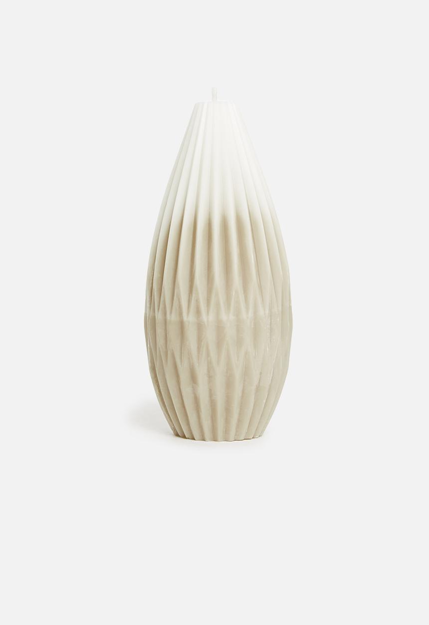 Madame Luna - Tall origami candle - natural