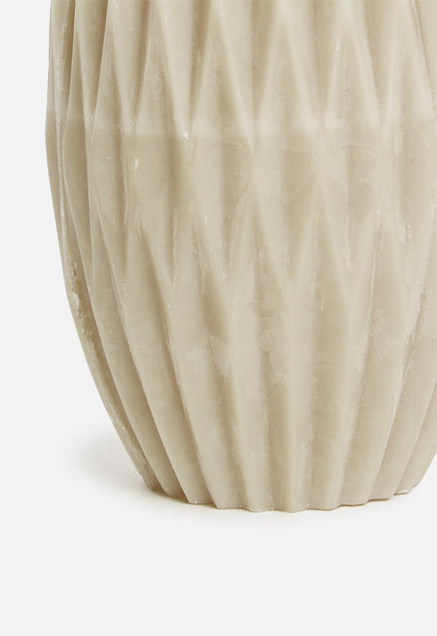 Madame Luna - Tall origami candle - natural