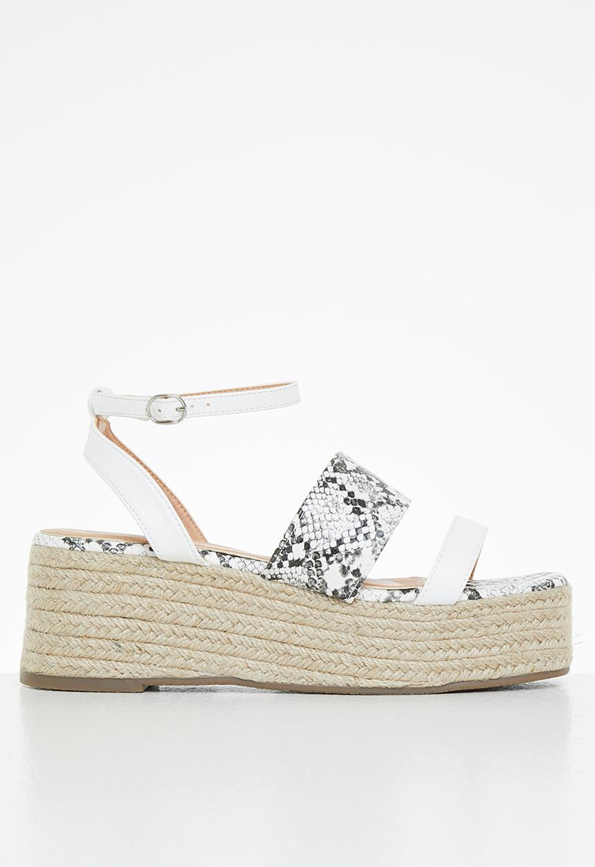 Miss Black - Shakira5 espadrille wedge heel - white