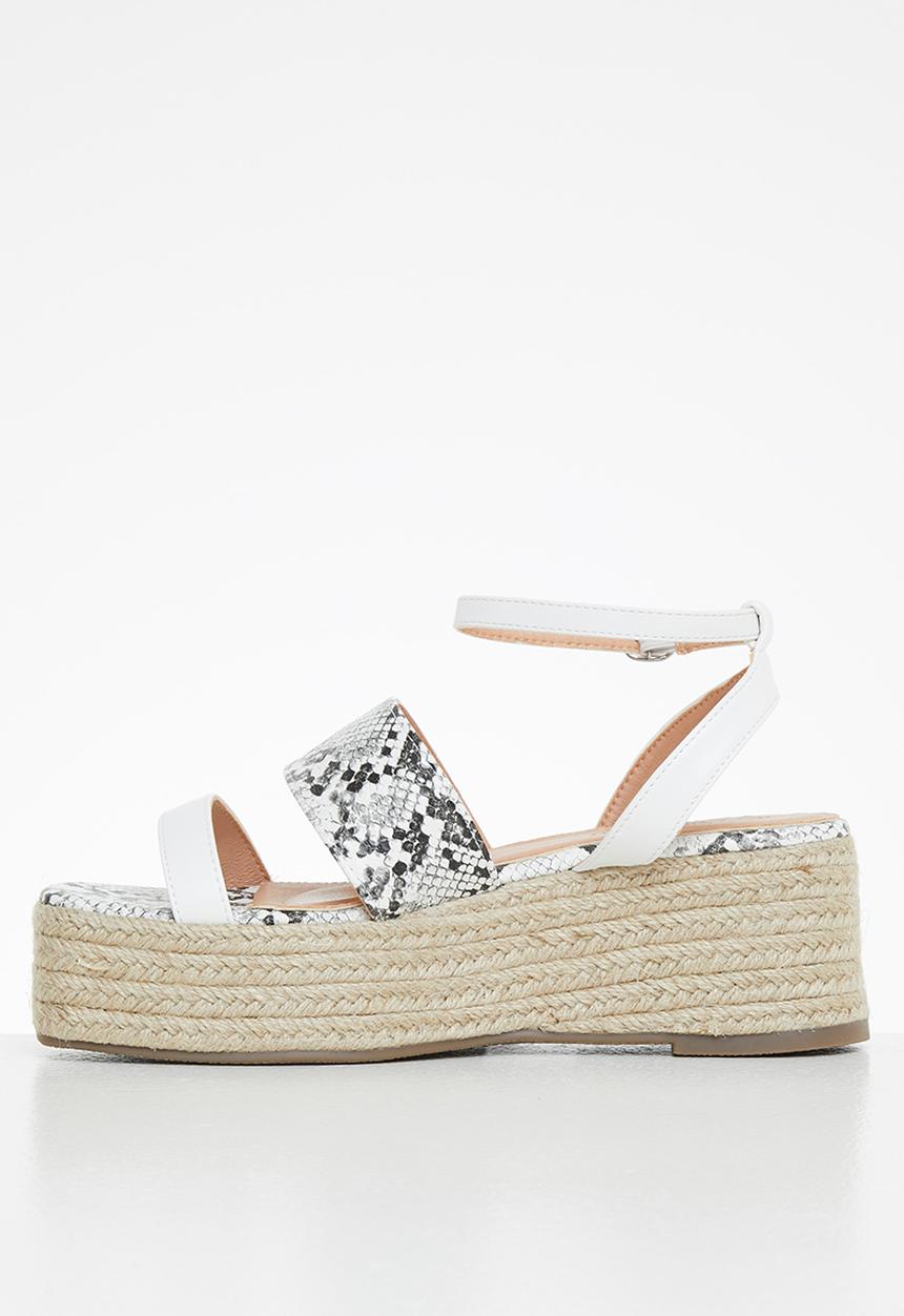 Miss Black - Shakira5 espadrille wedge heel - white