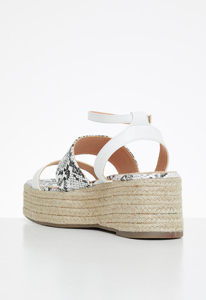 Miss Black - Shakira5 espadrille wedge heel - white