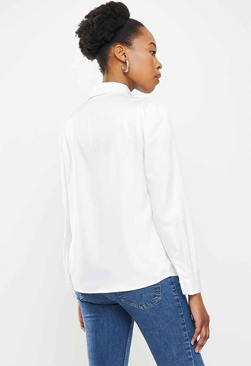 SISSY BOY - Satin button up shirt - white