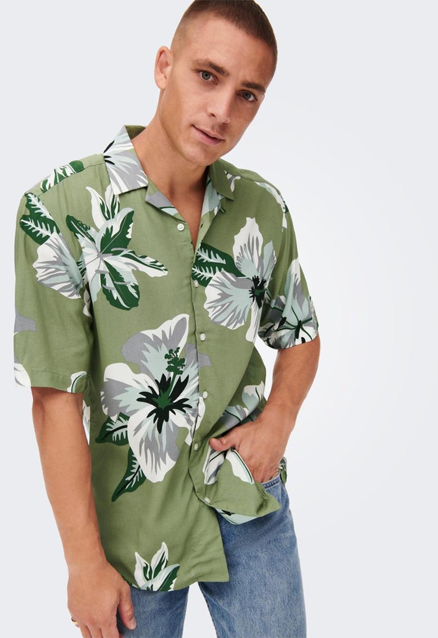 Only & Sons - Dan life shirt - oil green