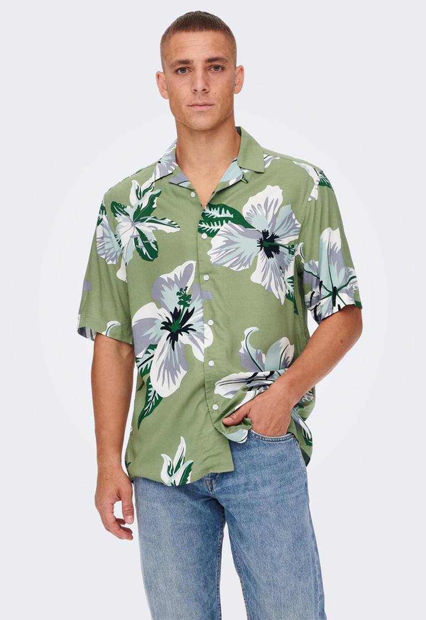 Only & Sons - Dan life shirt - oil green