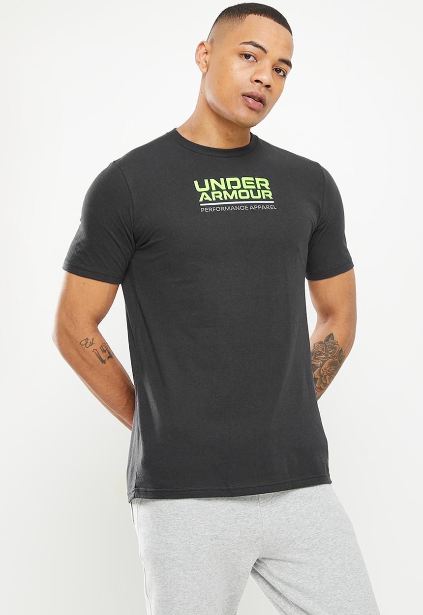 Under Armour - Ua multicolor box logo short sleeve - black & quirky lime
