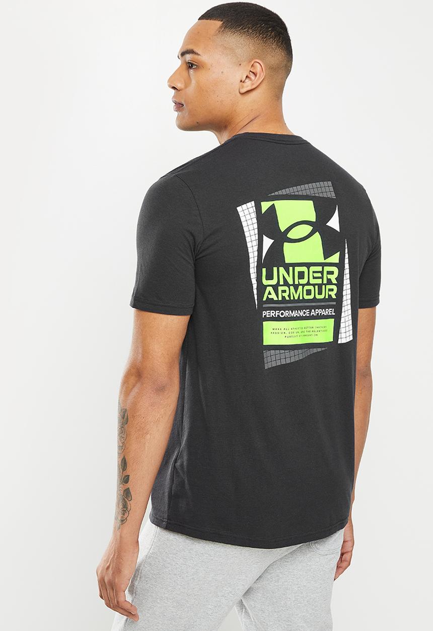Under Armour - Ua multicolor box logo short sleeve - black & quirky lime