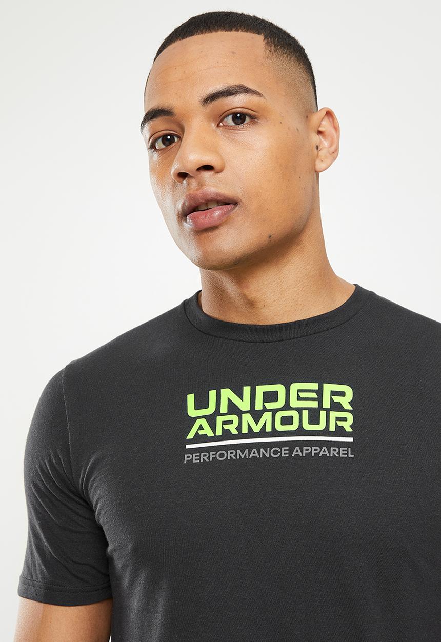 Under Armour - Ua multicolor box logo short sleeve - black & quirky lime