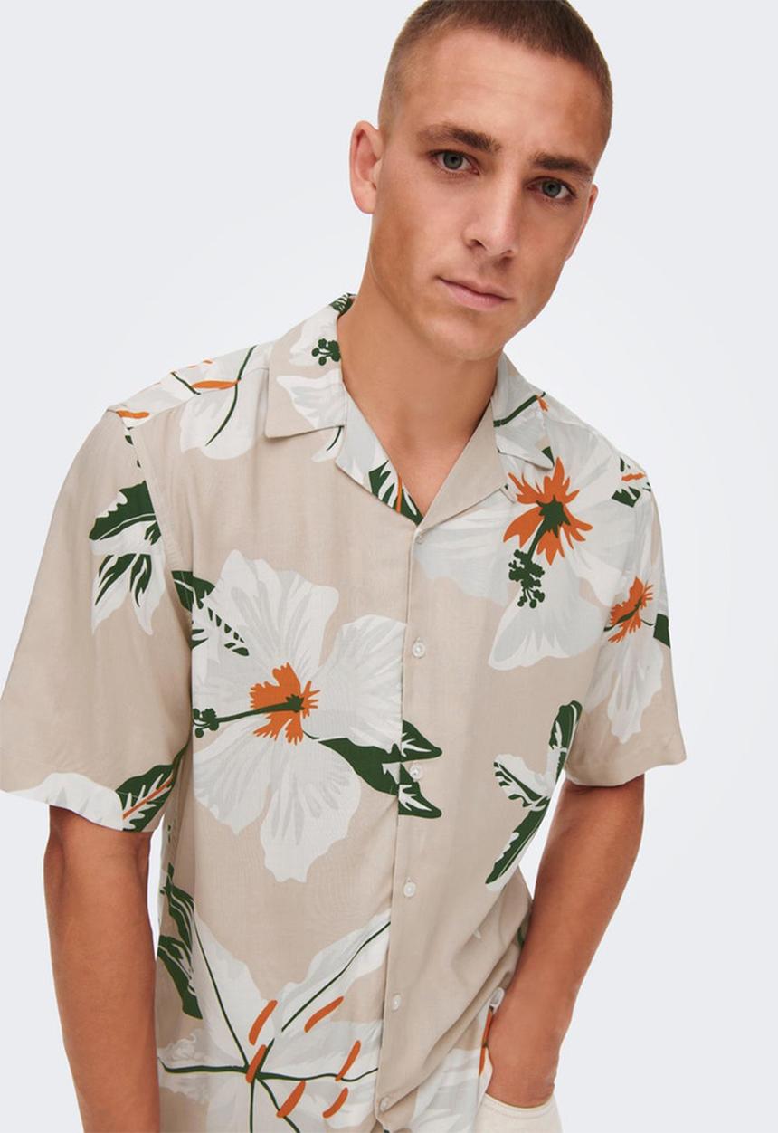 Only & Sons - Dan life shirt - silver lining