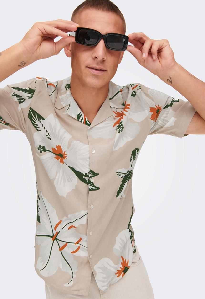 Only & Sons - Dan life shirt - silver lining