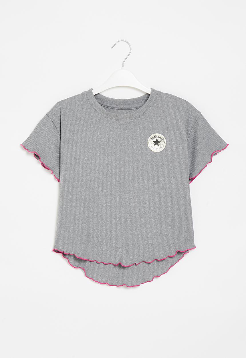 Converse - Cnvg rib knit top w/ prl stitc - lunar rock heather