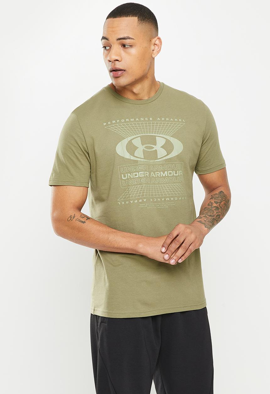 Under Armour - Ua symbol grid short sleeve - tent khaki & grey 