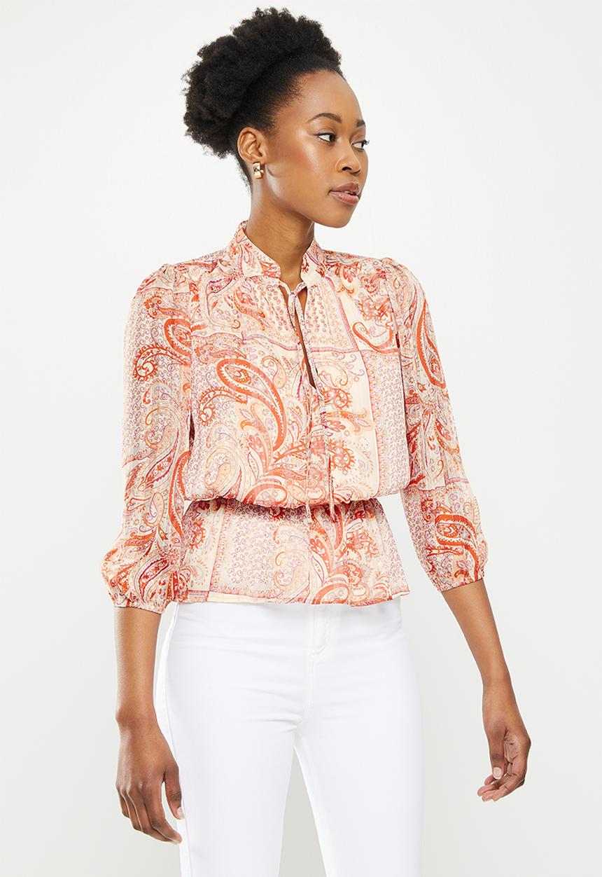 SISSY BOY - Blouse with elasticated waist and cuffs - burnt orange