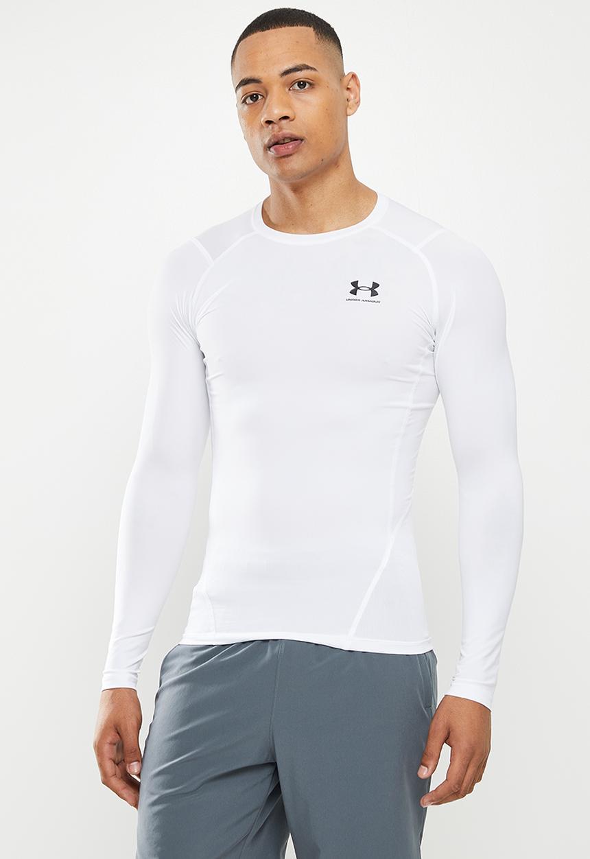 Under Armour - UA HeatGear®  Long Sleeve Tee- white & black