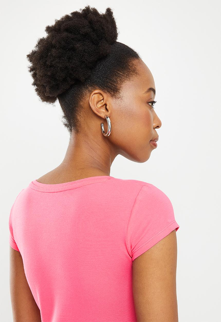 SISSY BOY - Logo top with cap sleeves - cerise