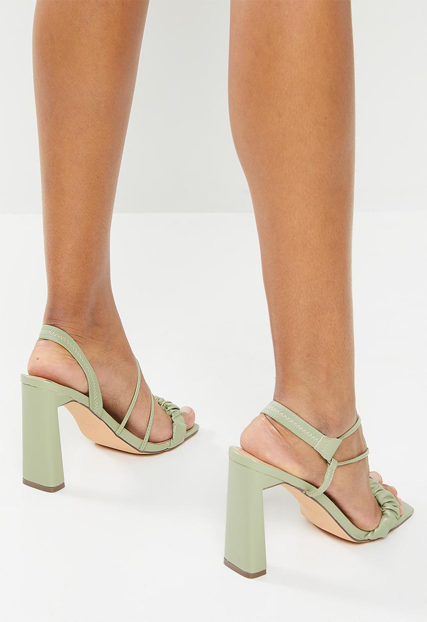 Miss Black - Gin1 barely there block heel - green
