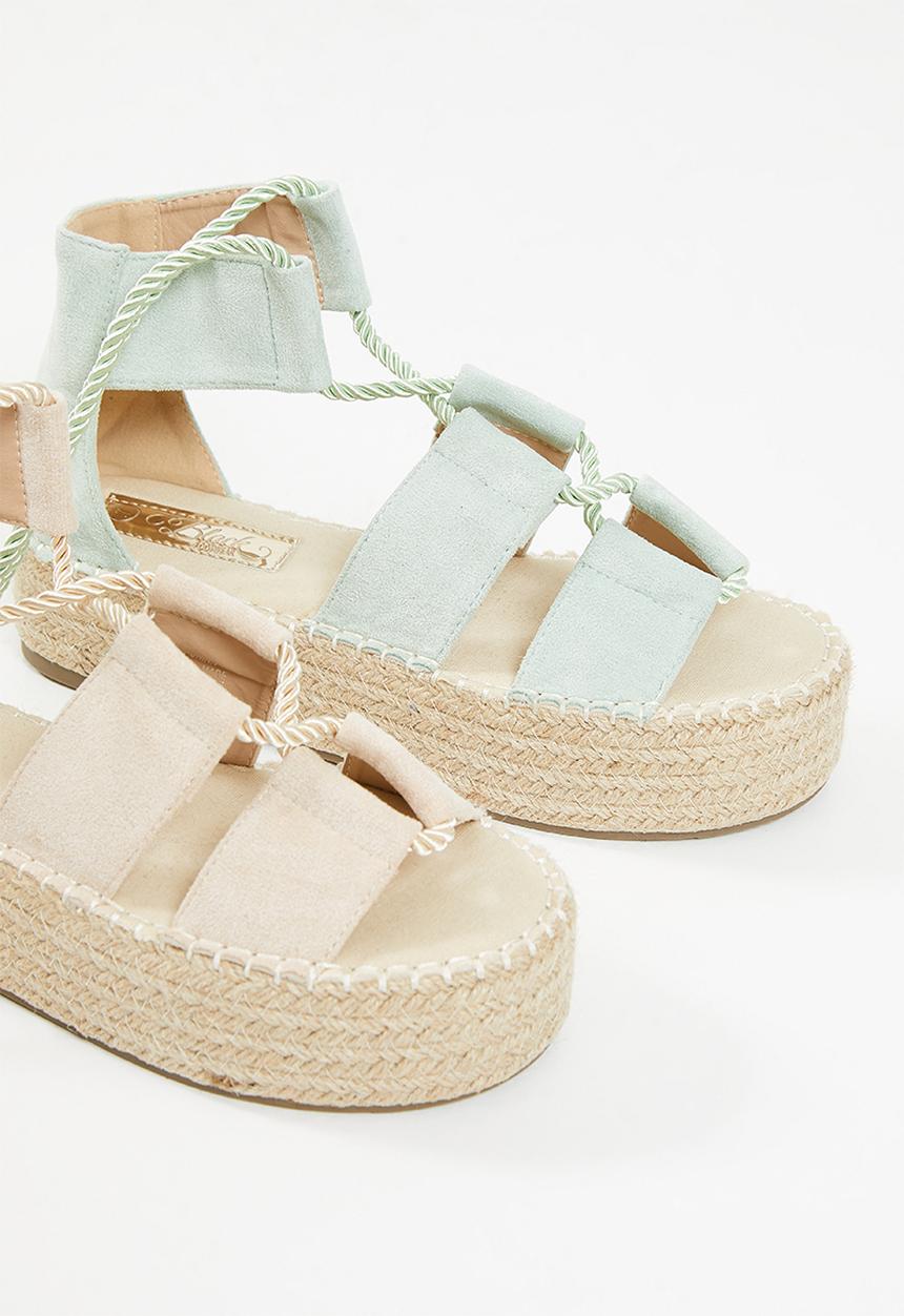 Miss Black - Lisbon1 espadrille wedge heel - mint