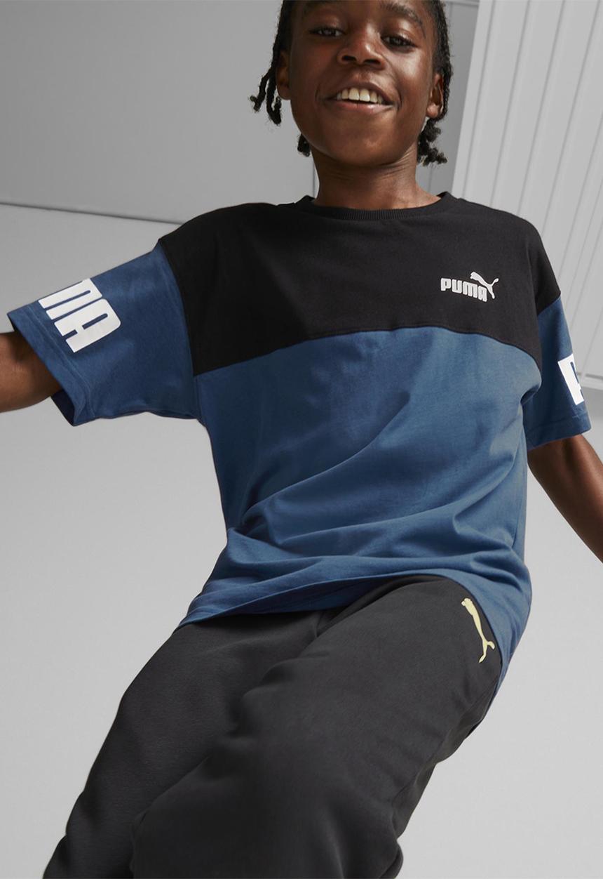 PUMA - Puma power colorblock tee b - lake blue