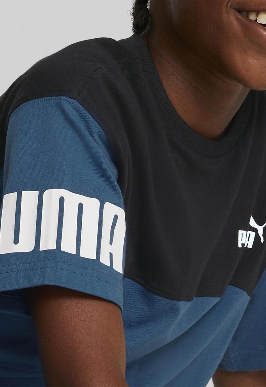 PUMA - Puma power colorblock tee b - lake blue