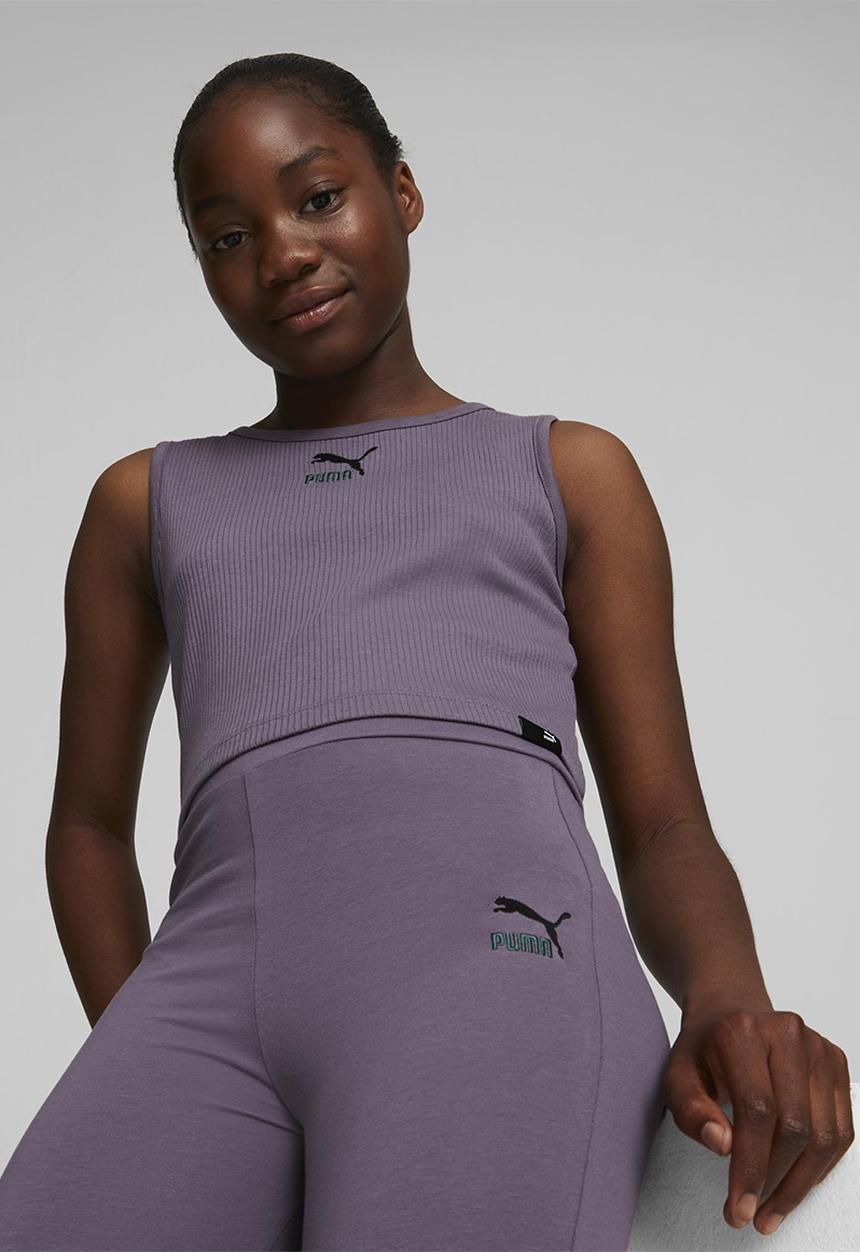 PUMA - Classics grl cropped tank g - purple charcoal