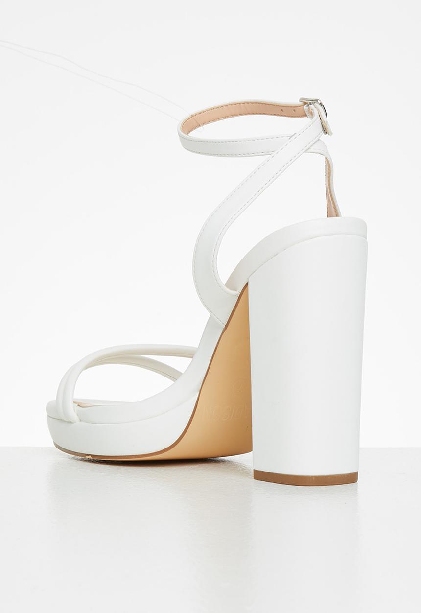 Madison® - Alexandra ankle tie platform heel - white