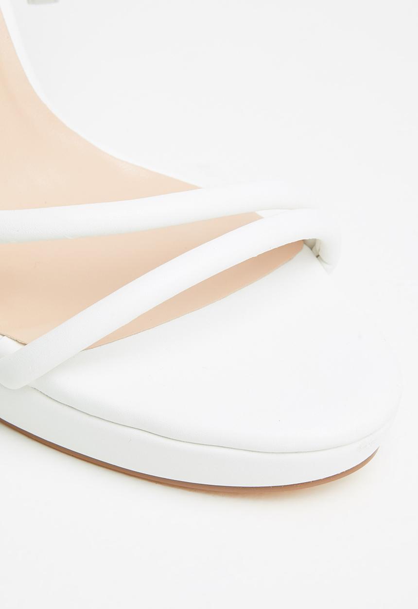 Madison® - Alexandra ankle tie platform heel - white