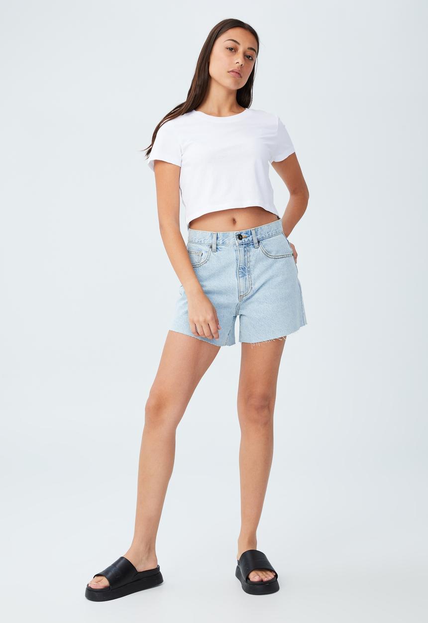 Cotton On - A-line denim short - salty blue