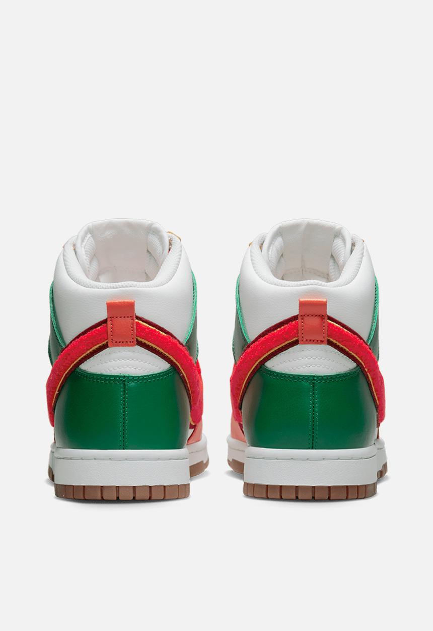 Nike - Dunk Hi retro swoosh - white/habanero red