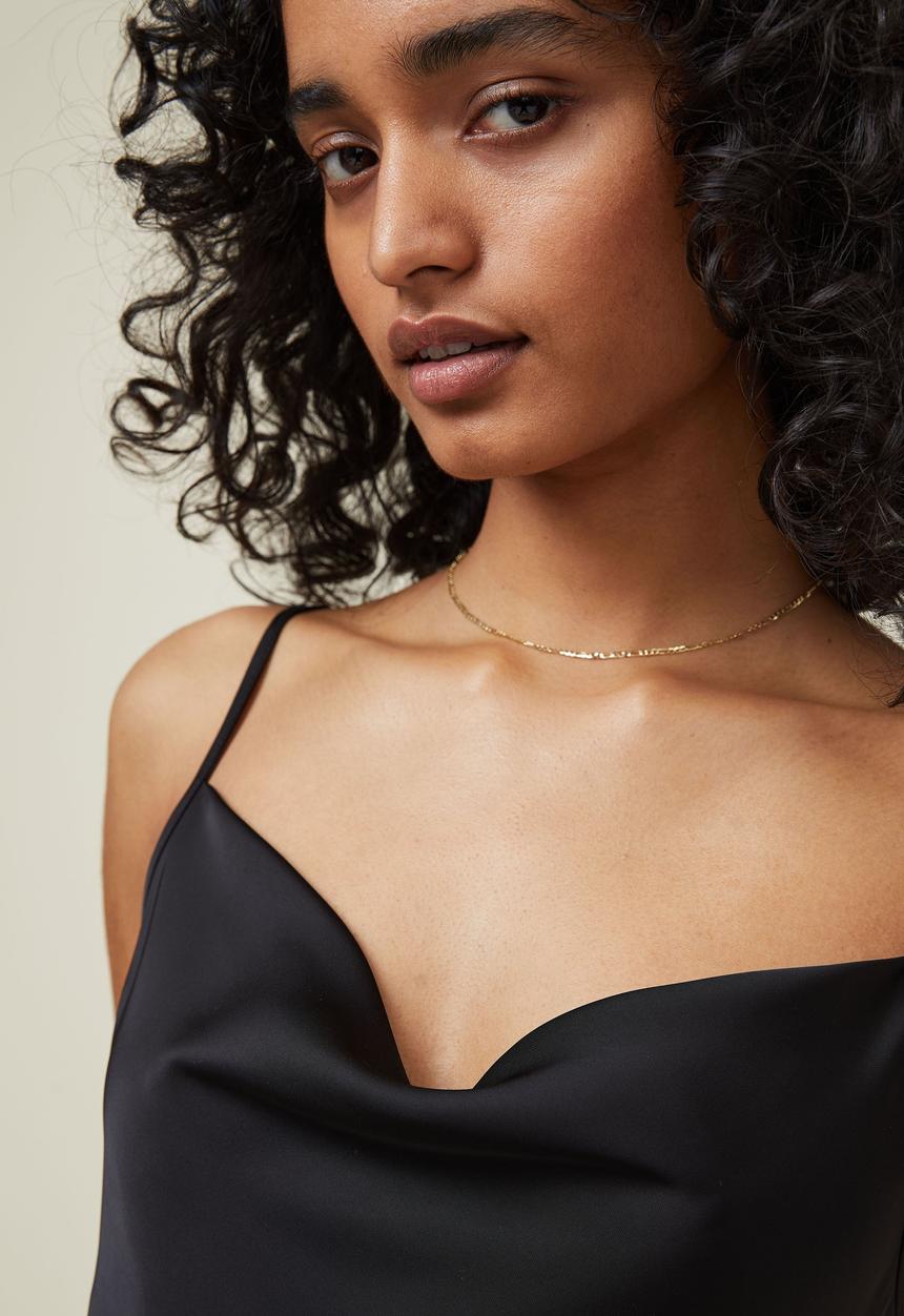 Cotton On - Amalfi cowl mini dress - black