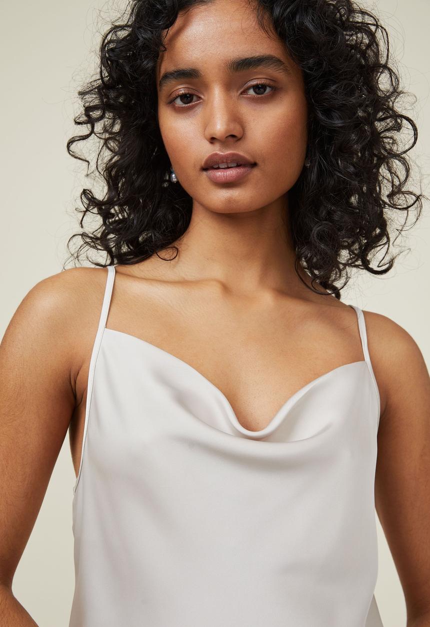 Cotton On - Amalfi cowl mini dress - stone