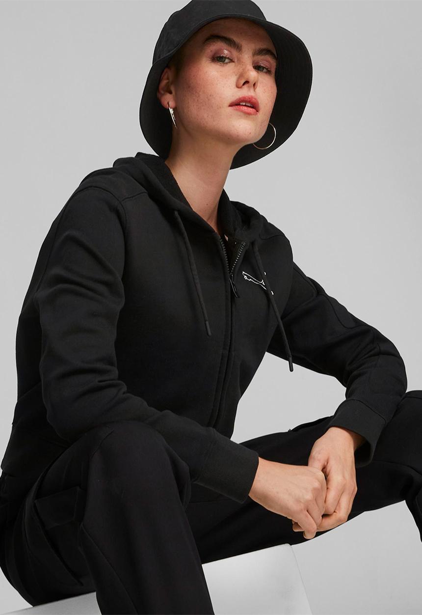 PUMA - Her full-zip hoodie tr - puma black
