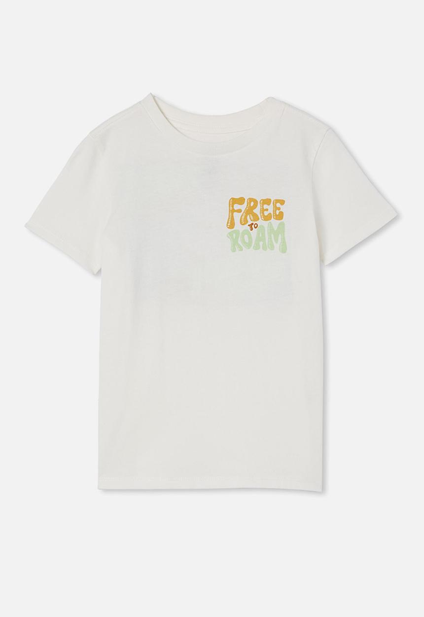 Cotton On - Max skater short sleeve tee - retro white/free to roam
