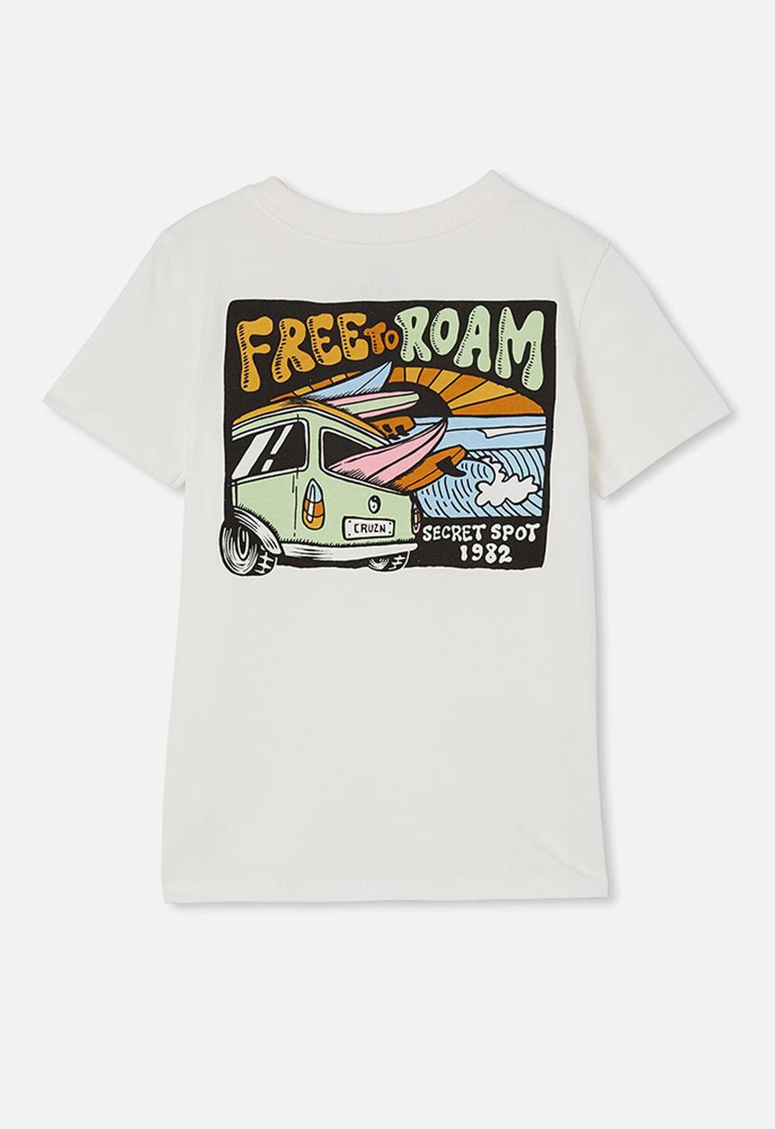 Cotton On - Max skater short sleeve tee - retro white/free to roam