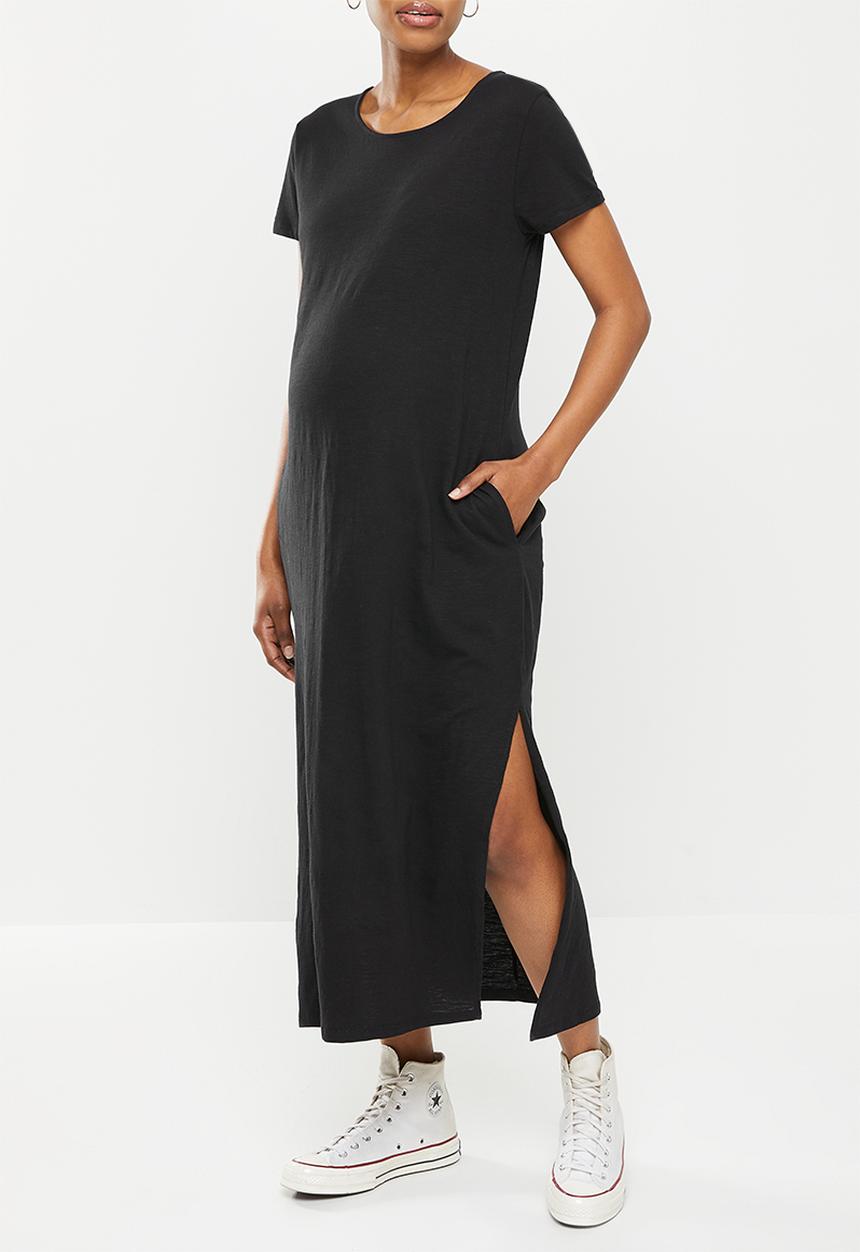 Cotton On - Maternity loose fit short sleeve maxi dress - black