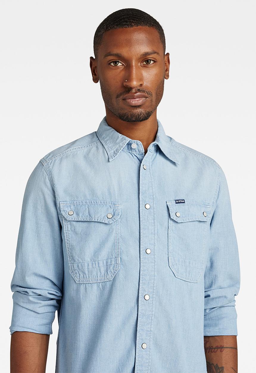 G-STAR - Worker slim shirt - sun faded imperial blue