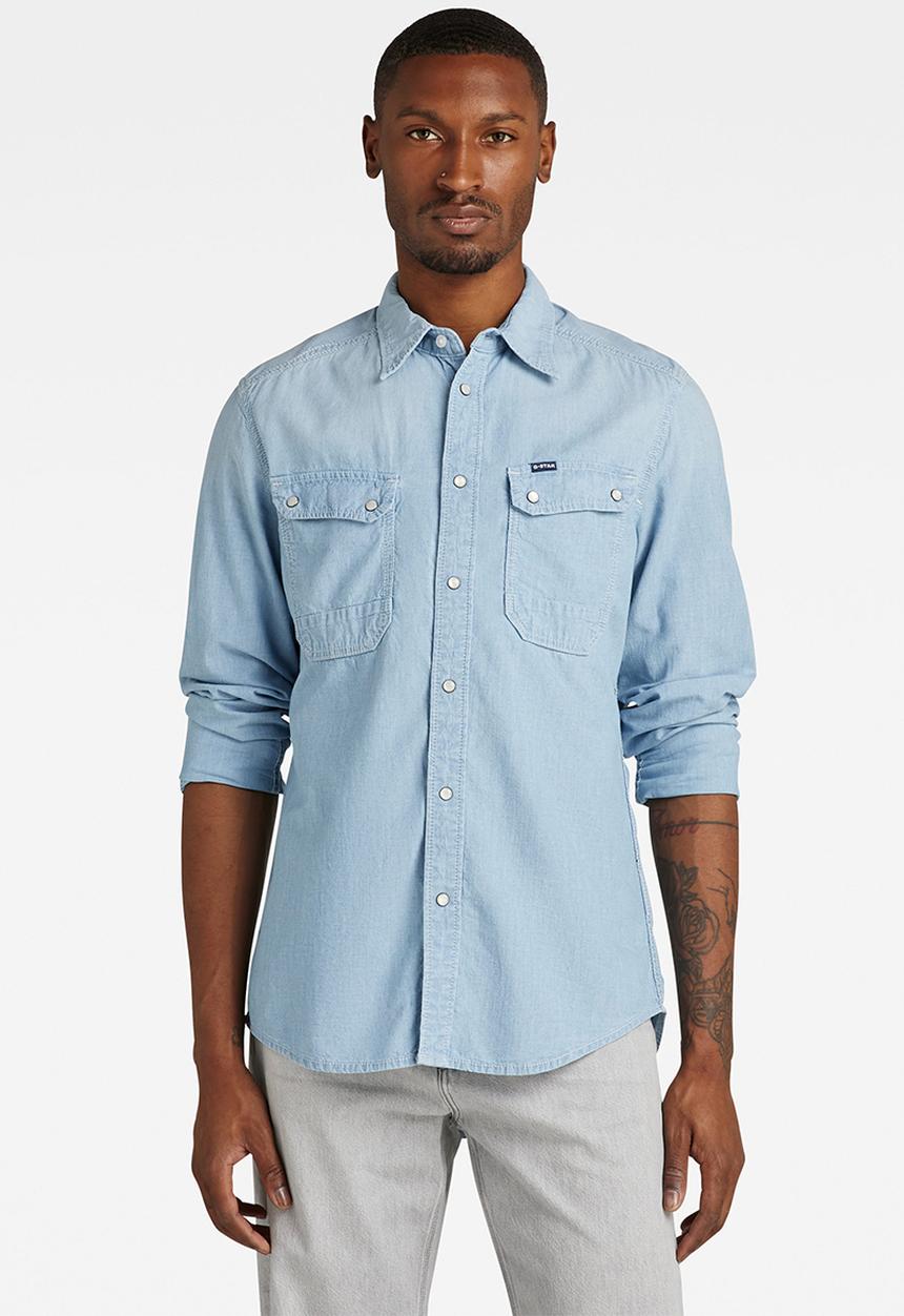 G-STAR - Worker slim shirt - sun faded imperial blue