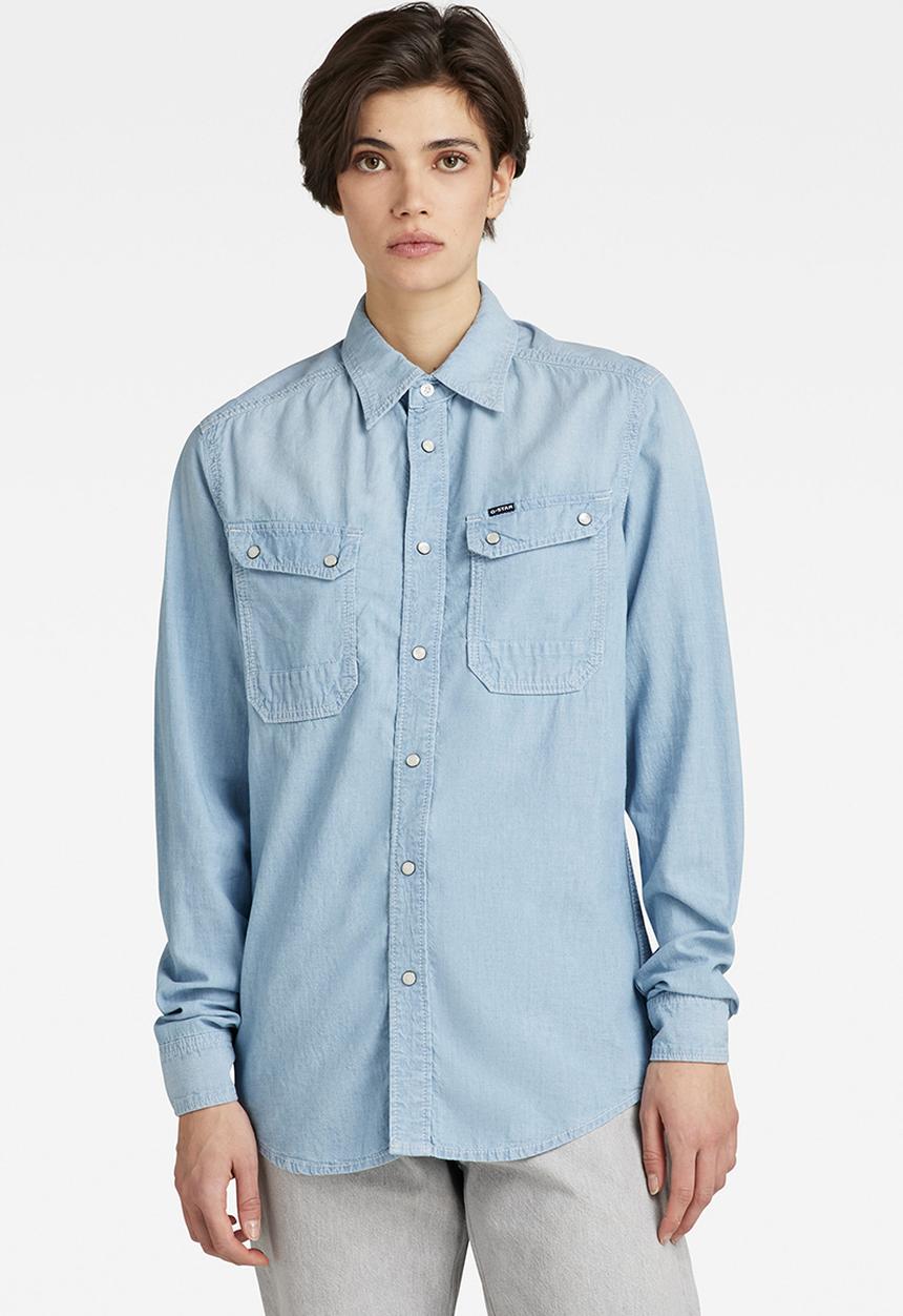 G-STAR - Worker slim shirt - sun faded imperial blue