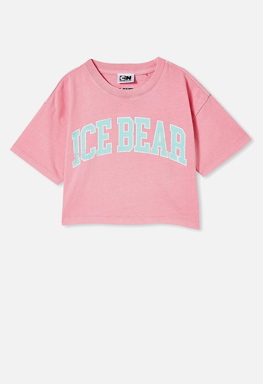 Cotton On - License cropped short sleeve tee - lcn wb we bare bears ice bear/cali pink wash
