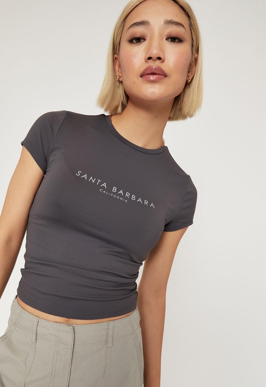 Supré  - Pia luxe graphic T-shirt - granite grey & santa barbara