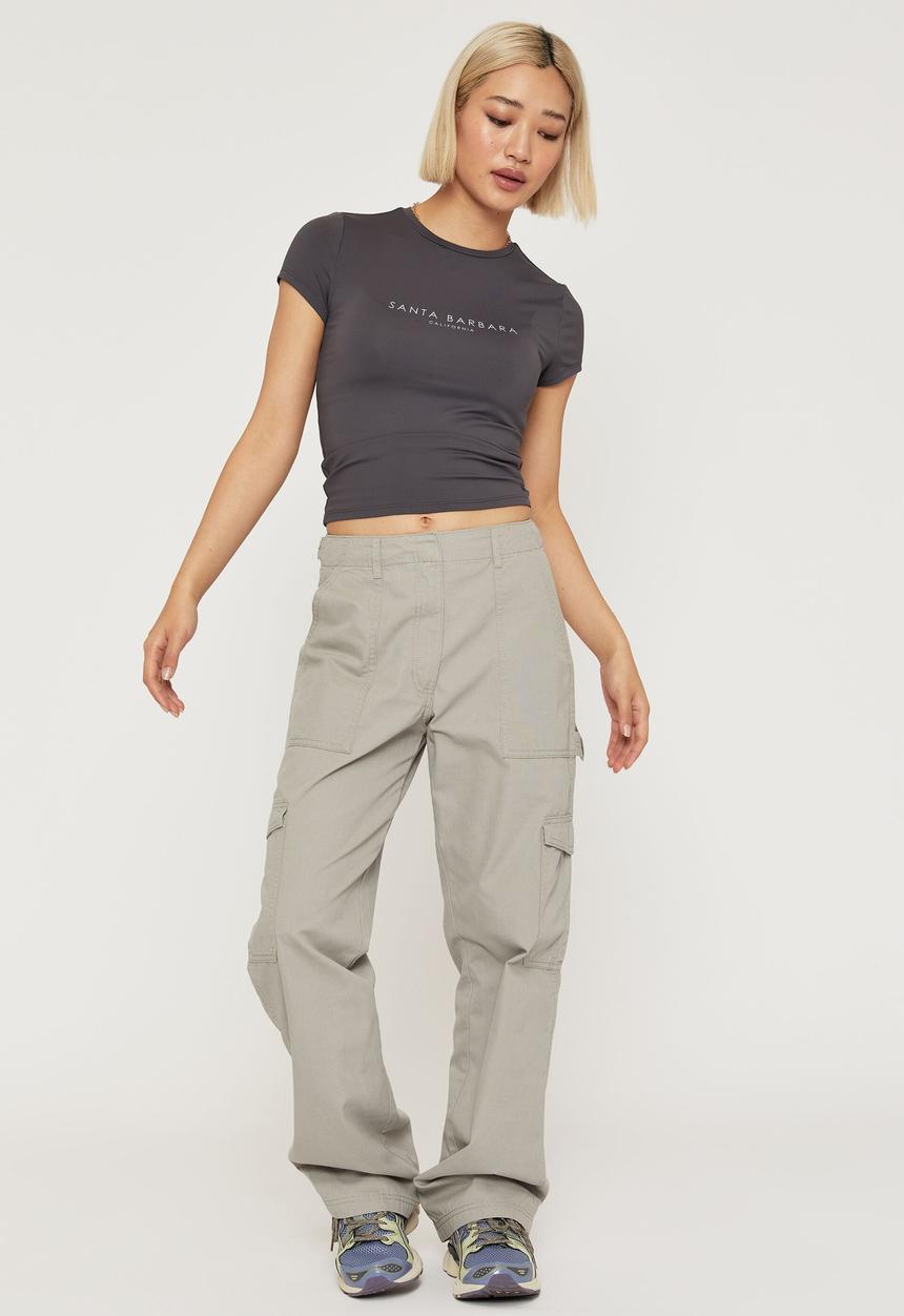 Supré  - Pia luxe graphic T-shirt - granite grey & santa barbara