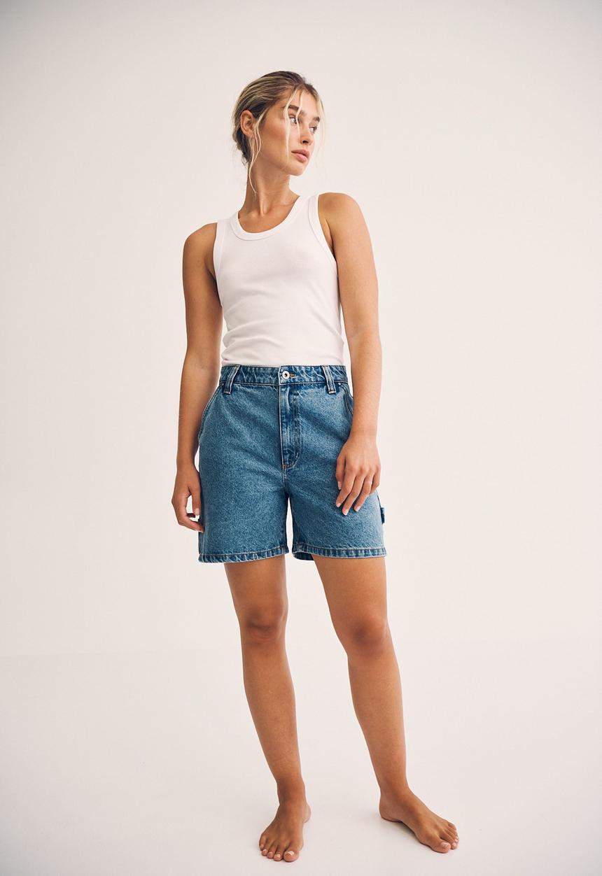 Cotton On - Carpenter denim short - offshore blue