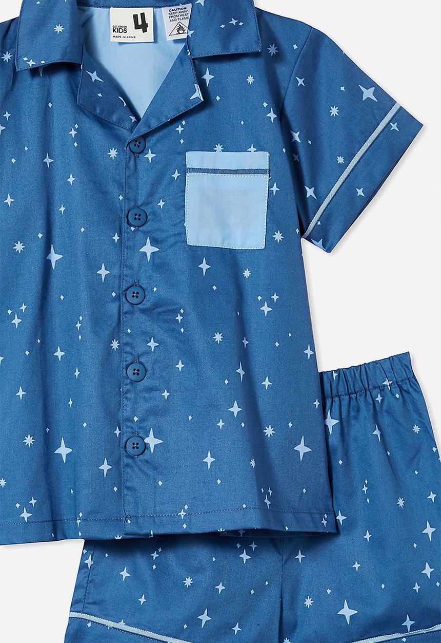 Cotton On - Pete short sleeve pyjama set - petty blue/night sky