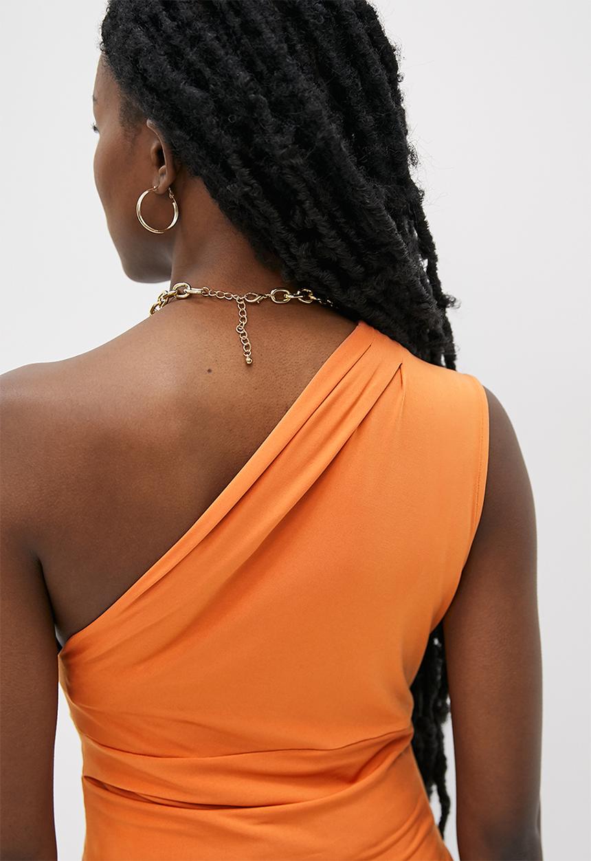 VELVET - Asymmetric design top - rust