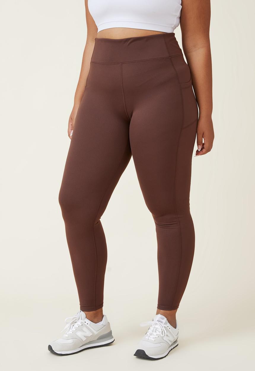 Cotton On - Curve active booty lift ruched recycled tight - cedar brown