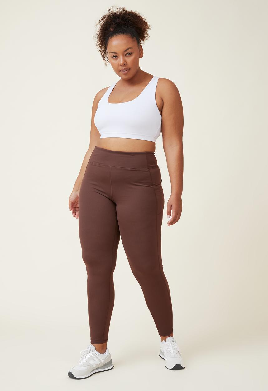 Cotton On - Curve active booty lift ruched recycled tight - cedar brown