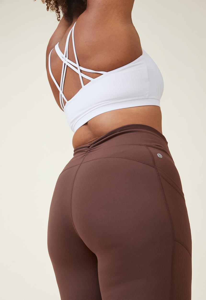 Cotton On - Curve active booty lift ruched recycled tight - cedar brown