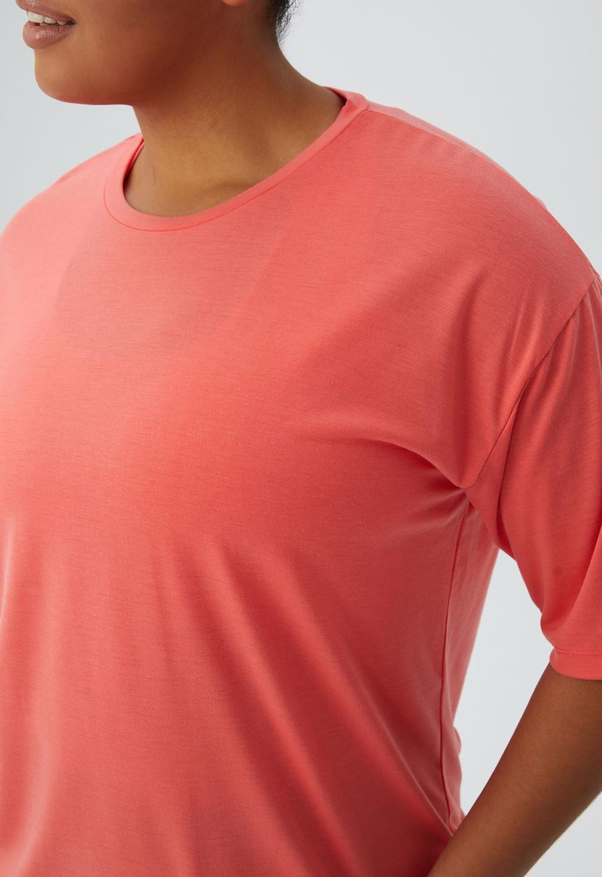 Cotton On - Curve active boyfriend tee - coral  burst