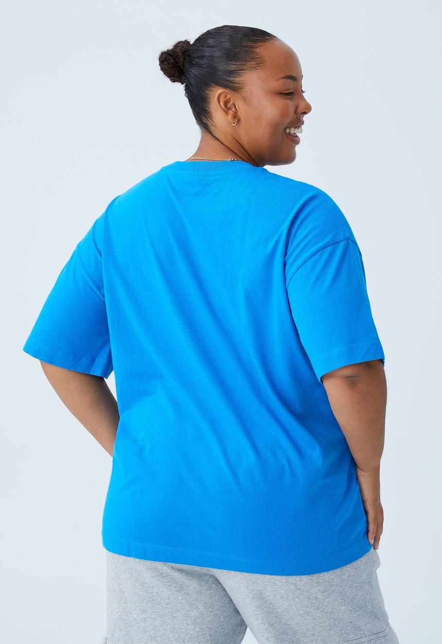Cotton On - Curve oversized license graphic tee - lcn br elton bennie and the jets/eclectic blu